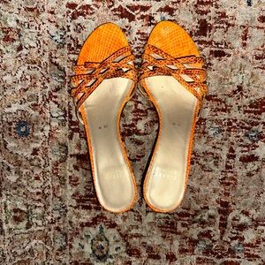 Orange snake skin Stuart weitzman size 7.5